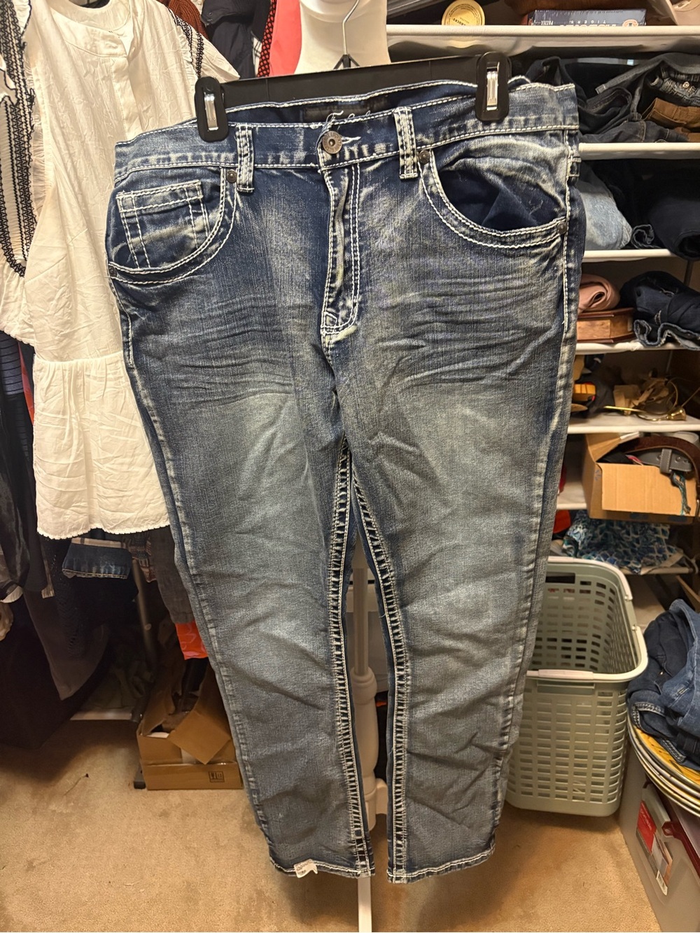 Slim Straight Men’s Jeans in Light Wash Blue